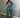 Hoch taillierte Cargo-Jeans mit Batikmuster